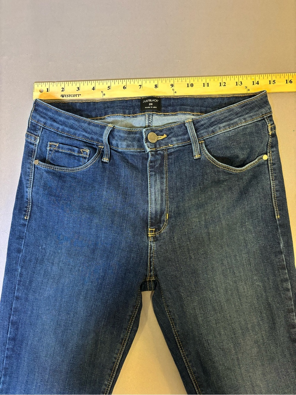 Women’s Size 29 “Just Black” Made in USA Denim Straight Leg Jeans - Picture 4 of 10